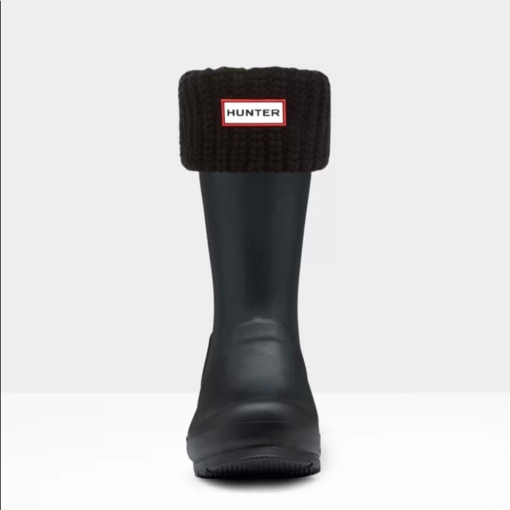 Hunter Boot Waffle Roped Black Socks